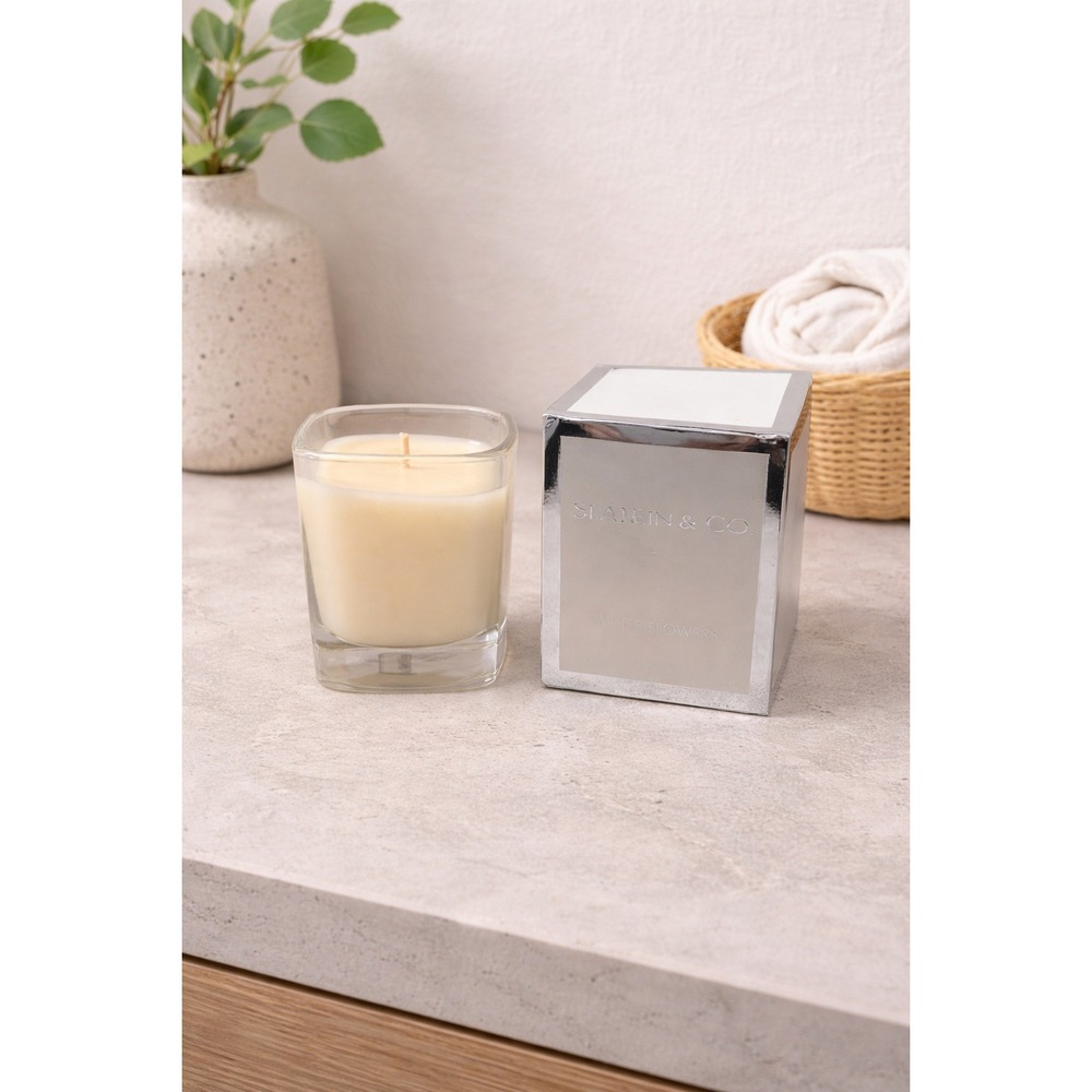 Slatkin & Co White Flowers Scented Candle Lily Rose Jasmine 6oz New